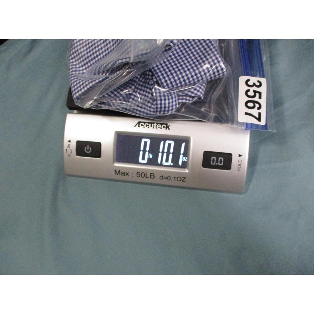 Lands End Blue Classic Checkered Workwear Oxford Shirt ButtonDown Size 16-1/2 35 - Picture 10 of 10